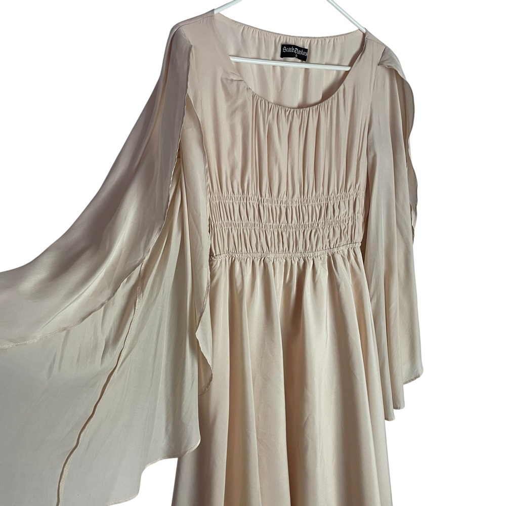 Scarlet Darkness Womens Angel Sleeve Dress Size S Blush Fairycore Victorian